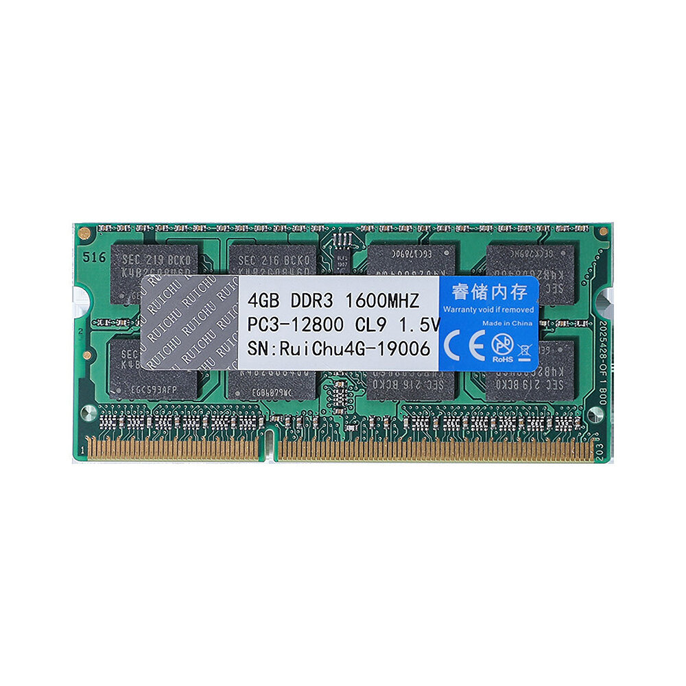 

RuiChu DDR3 1600 МГц 4 ГБ RAM 1,5 В 260pin ОЗУ Память Палка Карта памяти для ноутбука Ноутбук