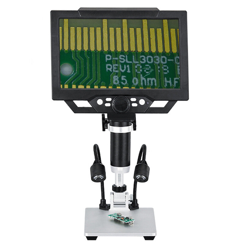 G1600 12MP Digital Microscope 9 Inch Large Color Screen LCD Display 1-1600X Continuous with LED Highlight Fill Light