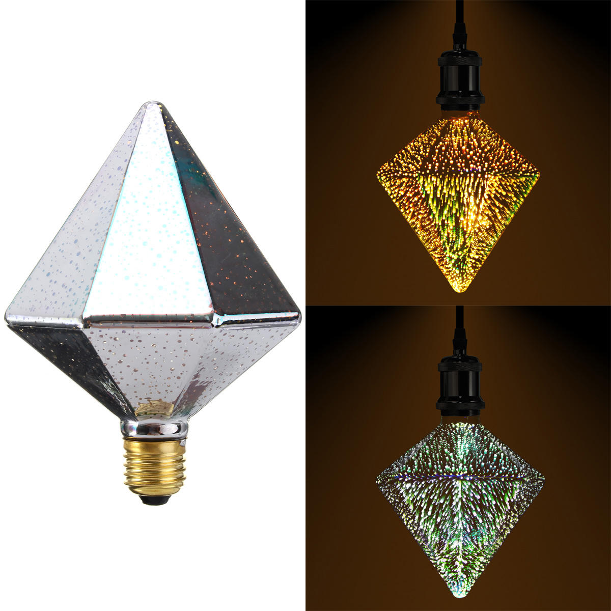 

E27 4W многогранный светодиодный ретро Edison декор стеклянная лампа свет лампы AC85-265V