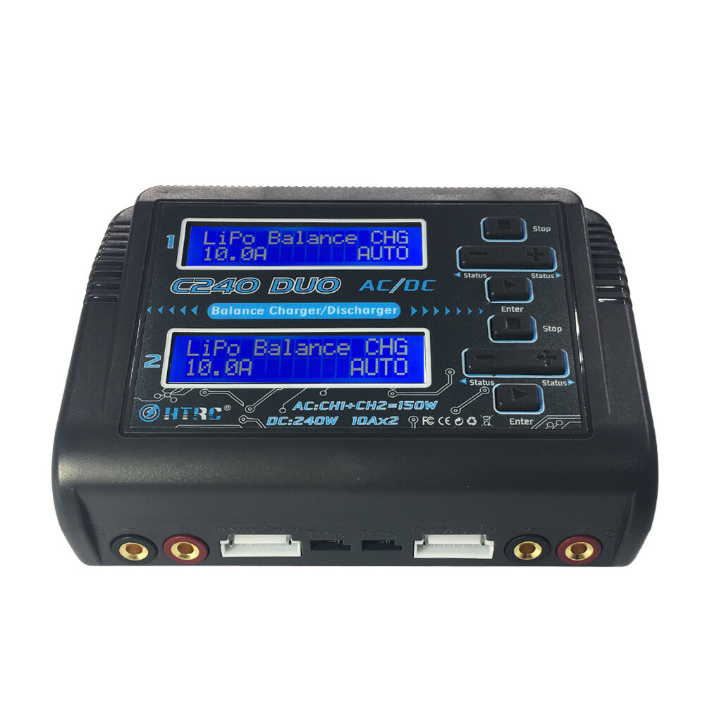 HTRC C240 DUO AC 150W DC 240W 10Ax2 Dual Channel Battery Balance Charger