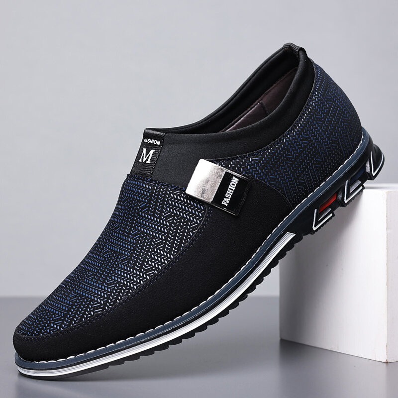 Men Breathable Non Slip Comfy Soft Bottom Slip On Casual Business Loafers Shoes