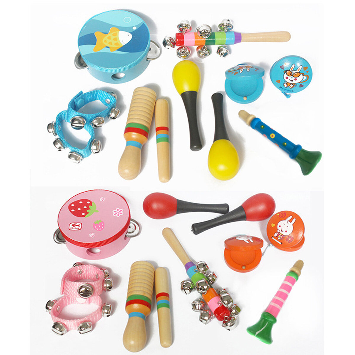 10-delige set Orff muziekinstrumenten percussie xylofoon set voor kinderen