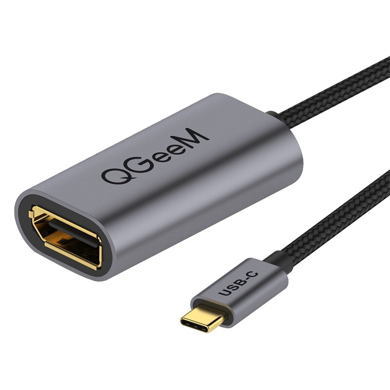 

QGeeM USB-C to 4K@60HZ DisplayPort DP1.4 Adapter Converter HD Video Output For Samsung Galaxy Note 20 Huawei P40 Pro For