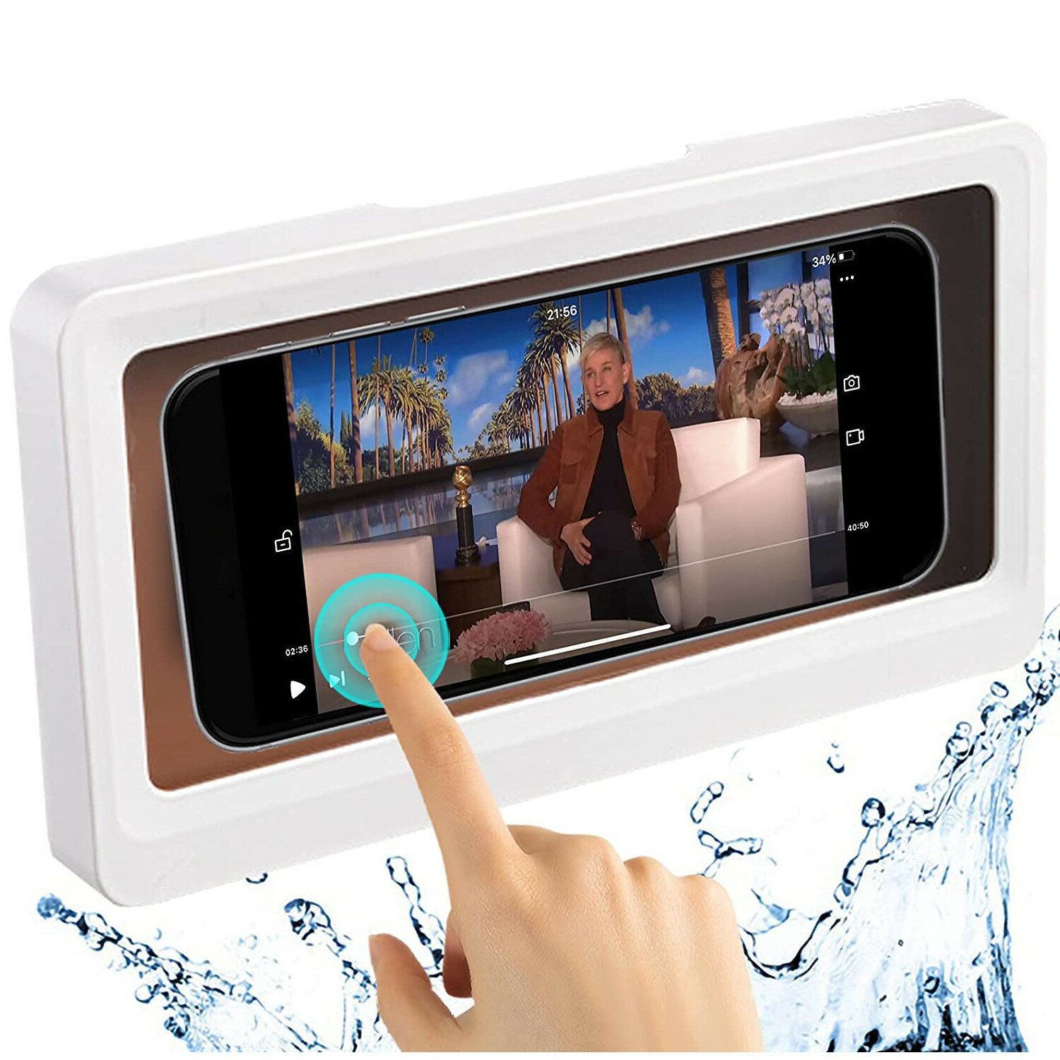 Bakeey Shower Phone Holder Case Touch Screen Mobile Cell Phone Holder Case Wall Mount Storage Box Wa