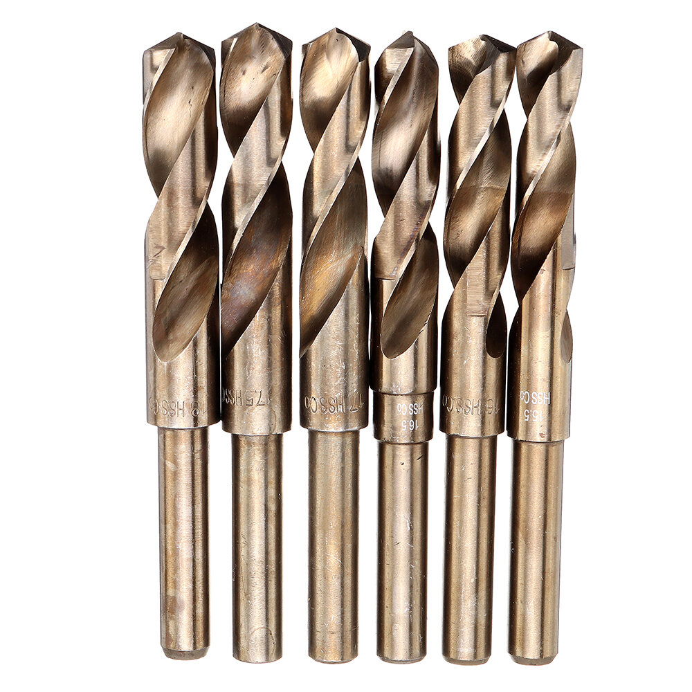 Drillpro HSS-Co Cobalt Reduced Shank Drill Bit M35 13.5-30mm HSS Drill Bit 1/2 Inch Shank for Wood Metal Stainless Steel