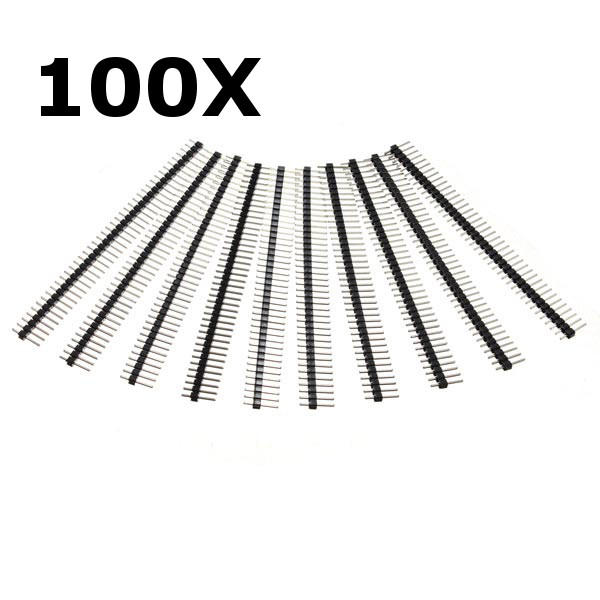 100 Pcs 40 Pin 2.54mm Single Row Male Pin Header Strip ForPrototype Shield DIY