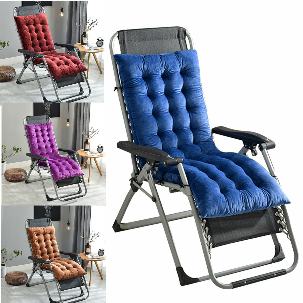Sofa Seat Cushion Garden Sun Lounger Recliner Chair Replacement Pad 160*50*10CM