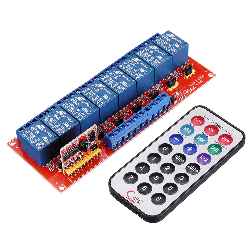 Multi-function Infrared Remote Control 8 Channel Relay Module Inching Switch/Self-lock Switch 5V/12V