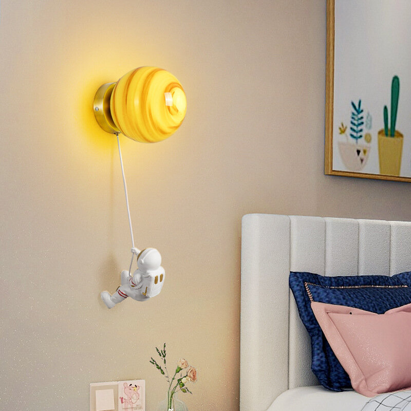 Moon Wall Lamp Modern Simple Creative Astronaut Cartoon Wall Lights 3-Level Dimming Suitable For Chi