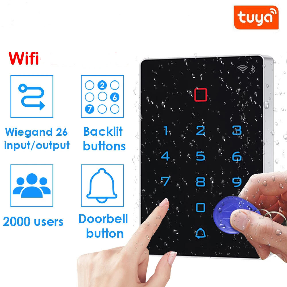 WIFI Tuya Smart Door Lock Door Access Control System Standalone Keypad 125KHZ Card Door Entry Access Controller