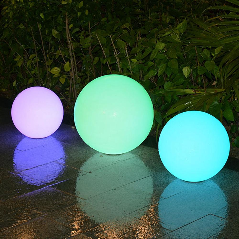 Solar Outdoor RGB LED Remote Waterdichte Ball Garden Veranda Landschap Pathway Nachtlampje 30/35 / 4