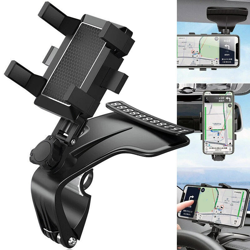 

SUSISAN Universal Multifunctional 360° Rotation Car GPS Navigation Dashboard Sunvisor Mobile Phone Holder Bracket with P