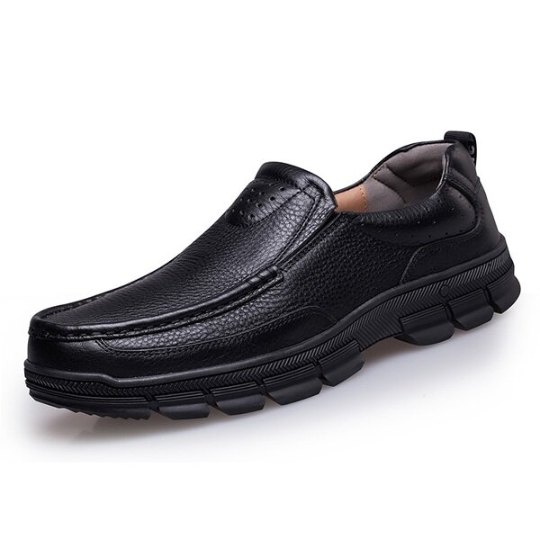 58% OFF on Big Size Men Formal Leather Oxfords Slip On Round Toe Shoes Soft Bottom Oxfords