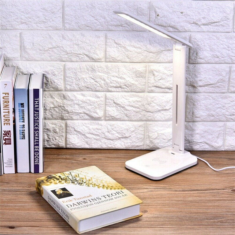 LED Desk Lamp Wireless Phone Fast Charging USB Charger Table Non-slip Lamp Light