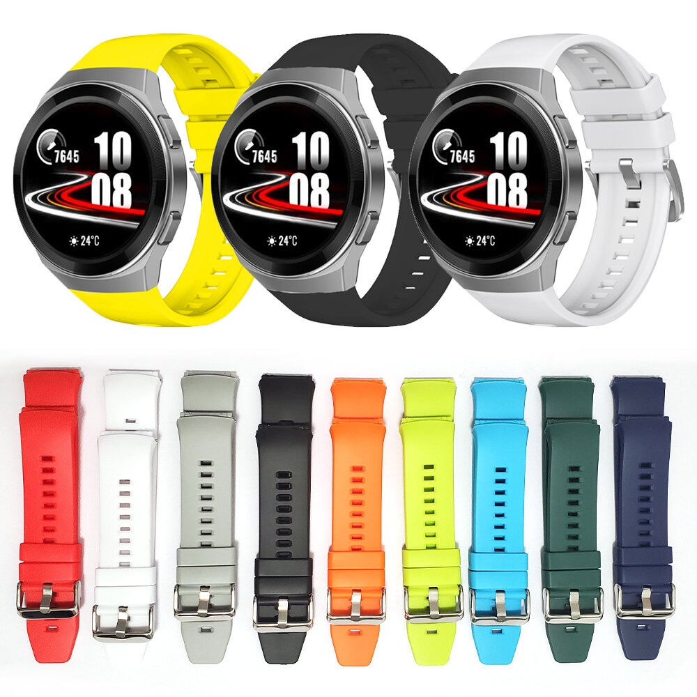 Universele vervanging in effen kleur Soft Siliconen horlogeband horlogeband voor Huawei GT 2e
