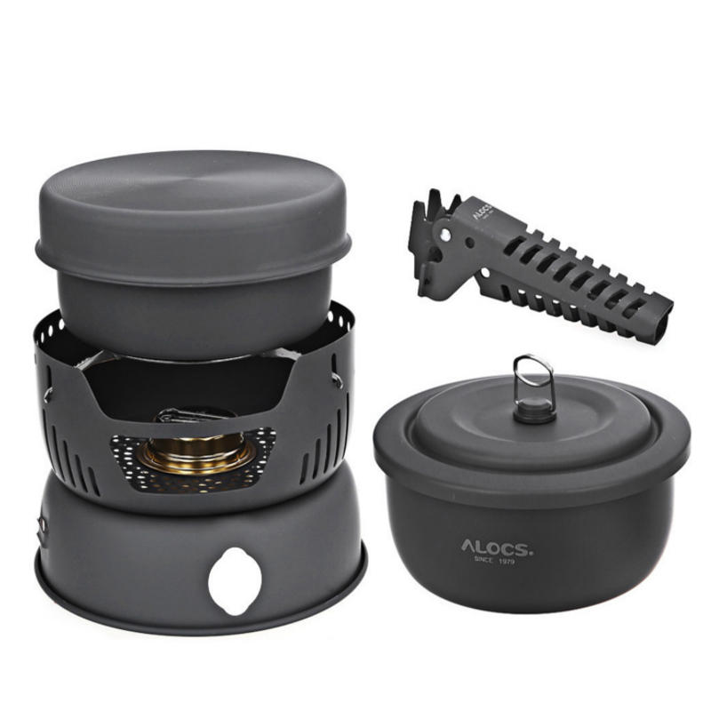 ALOCS CW-C05 10 in 1 Camping Cookware Bowl Sets Outdoor Portable Travel Tableware Set 