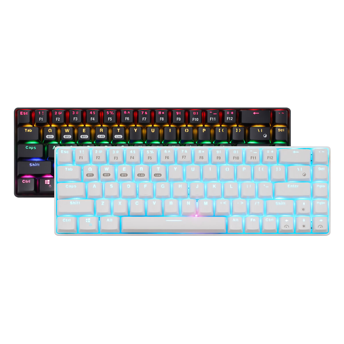 

TECHNOLOGY XM-RF68 bluetooth Mechanical Keyboard 68 Keys 3 Connection Modes Wireless BT5.0 / 2.4G / Type-C Wired Blue Sw