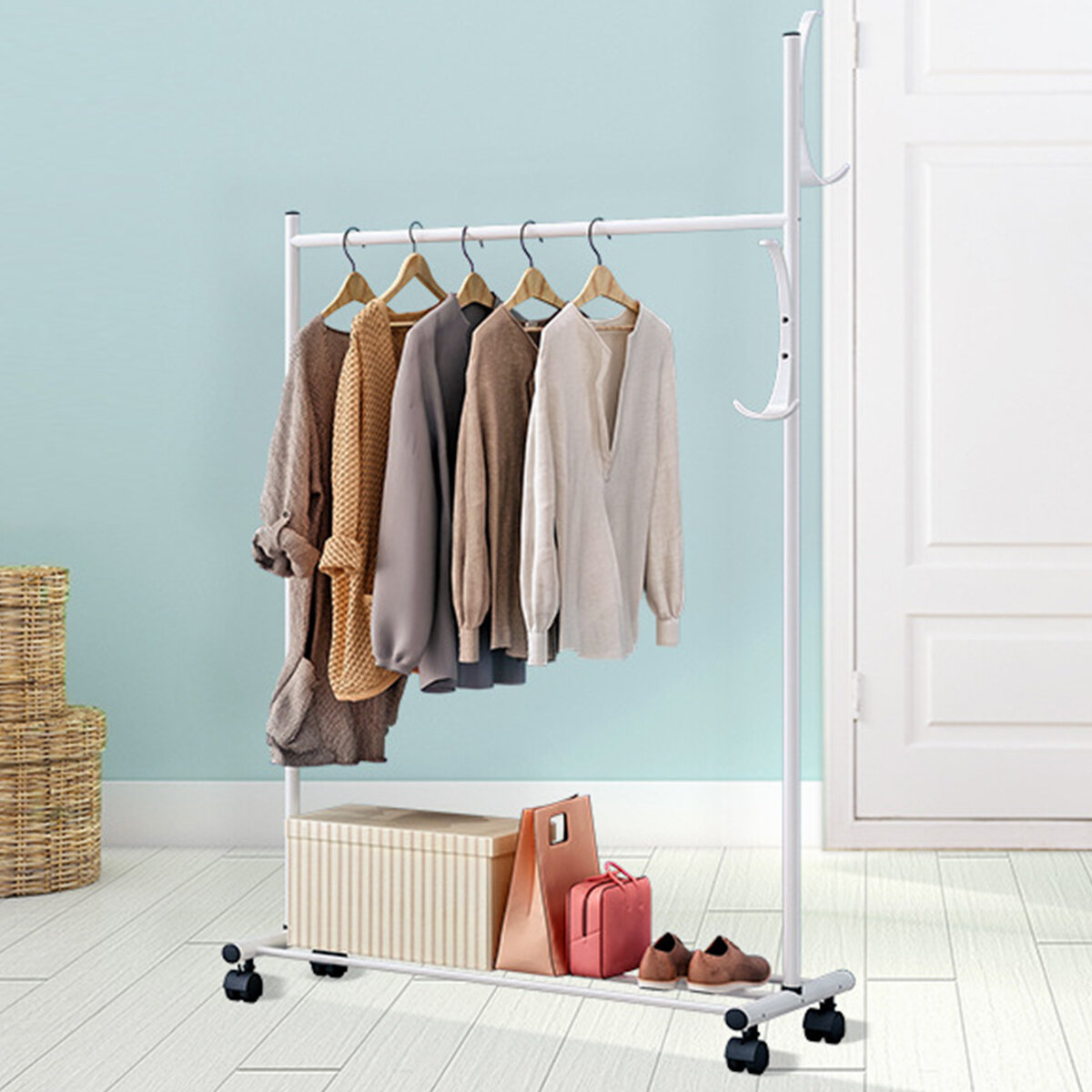 80*45*130cm Clothes Hanger Hanging Display Garment Rack Coat Rail Stand