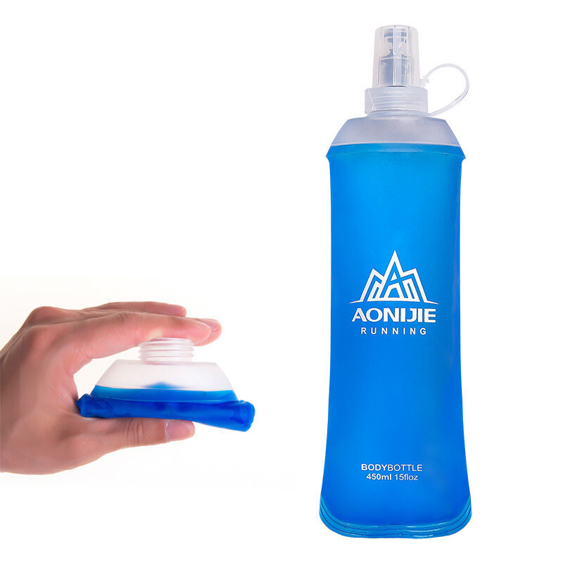 AONIJIE 500ML TPU قابلة للطي Soft المحمولة زجاجة المياه الرياضة سليمالجسم الجري كوب ماء غلاية