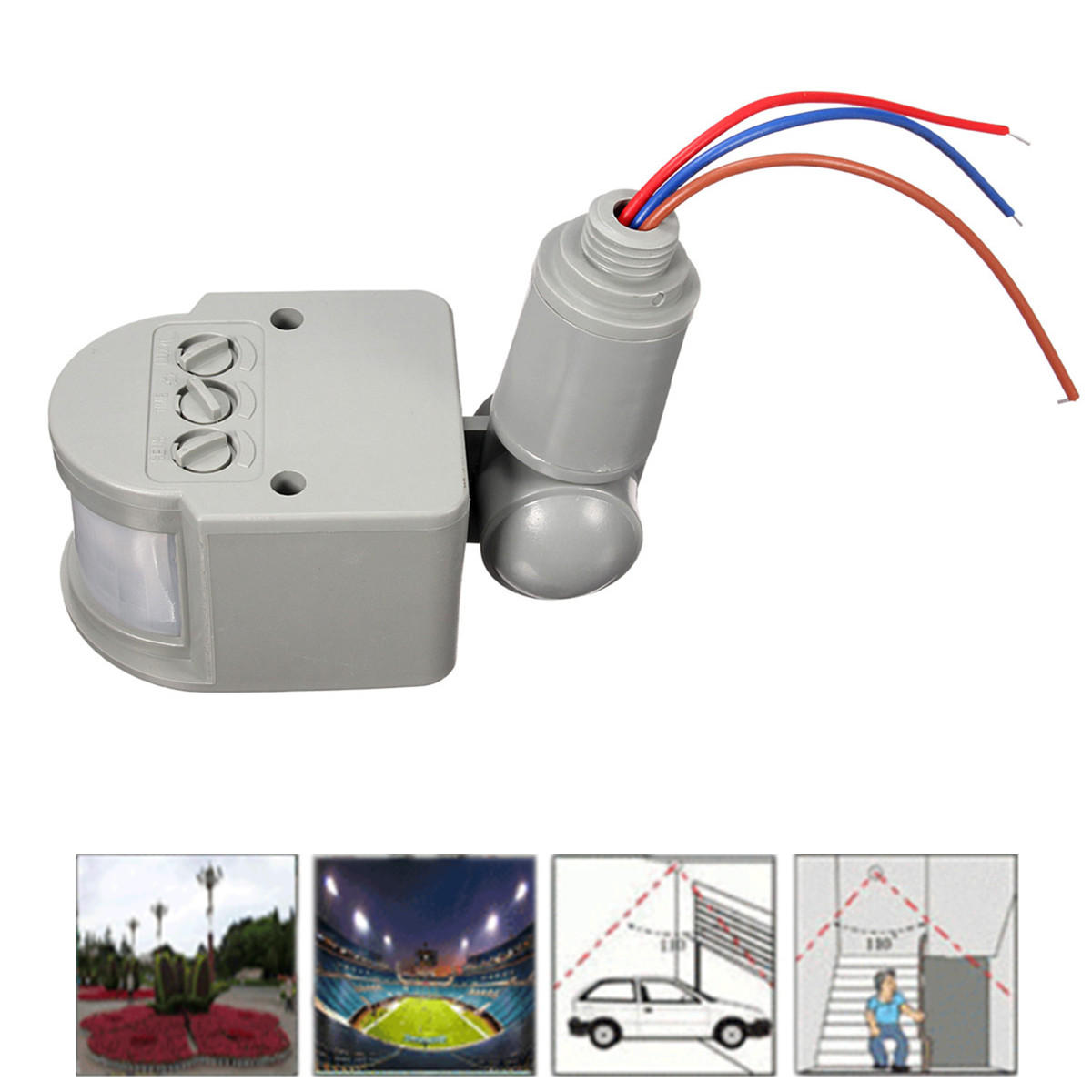 

Smart Sensor Infrared PIR Motion 110V-240V 12M Sensor Detector Wall Light Switch Control 140 Degree Home Security Safety