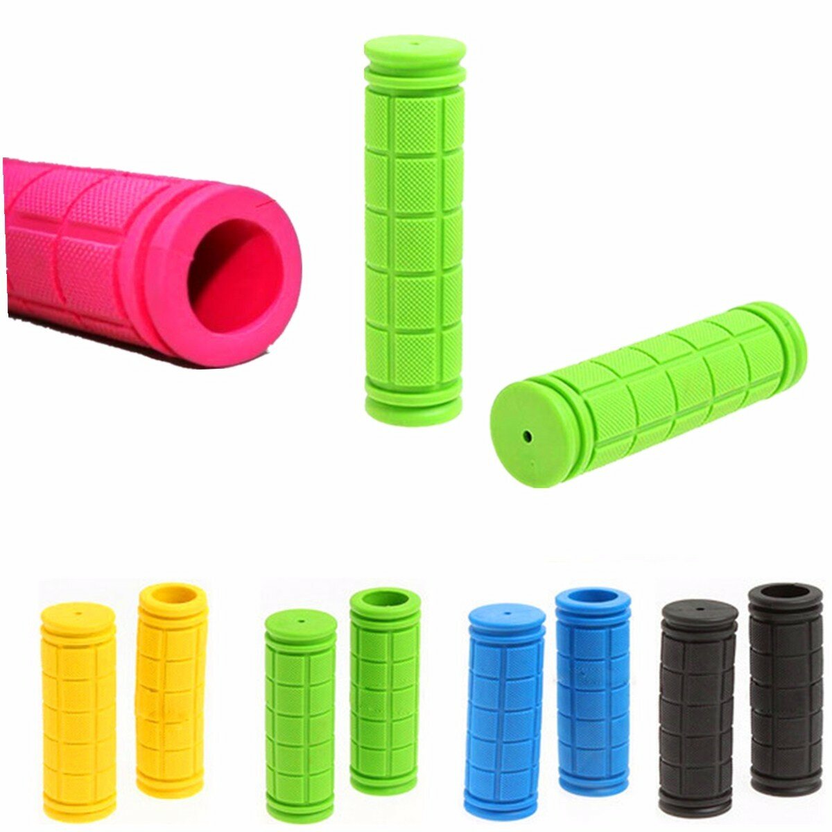 1 Pair Cycling Bike Bicycle MTB Fixie Lock-on Fixed Gear Rubber Handlebar Grips