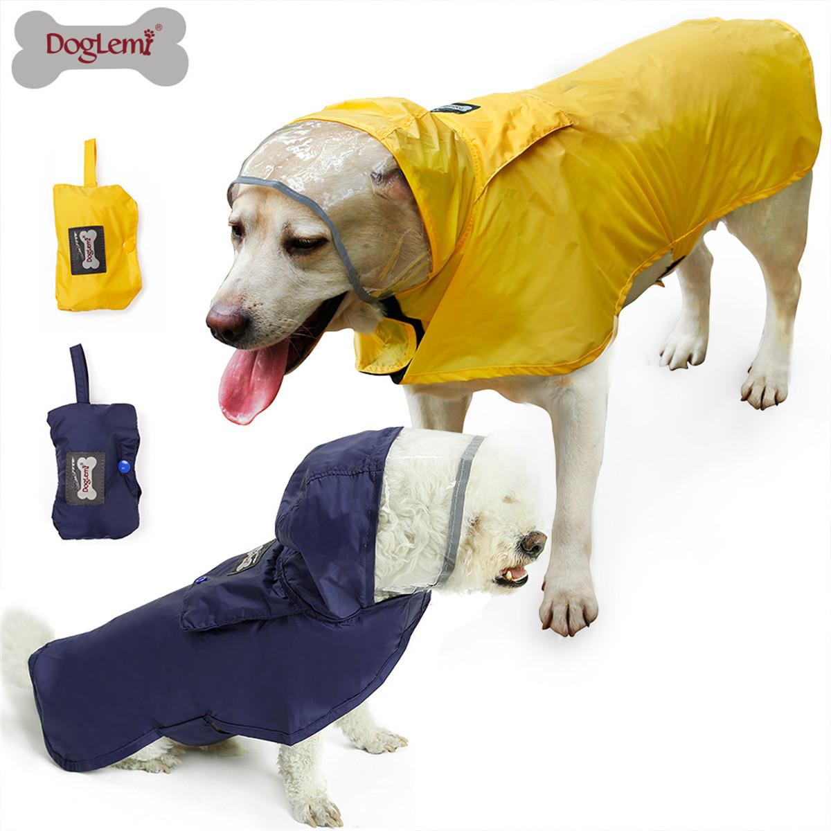 S / M waterdichte hond huisdier regenjas draagbare regenjas kleding