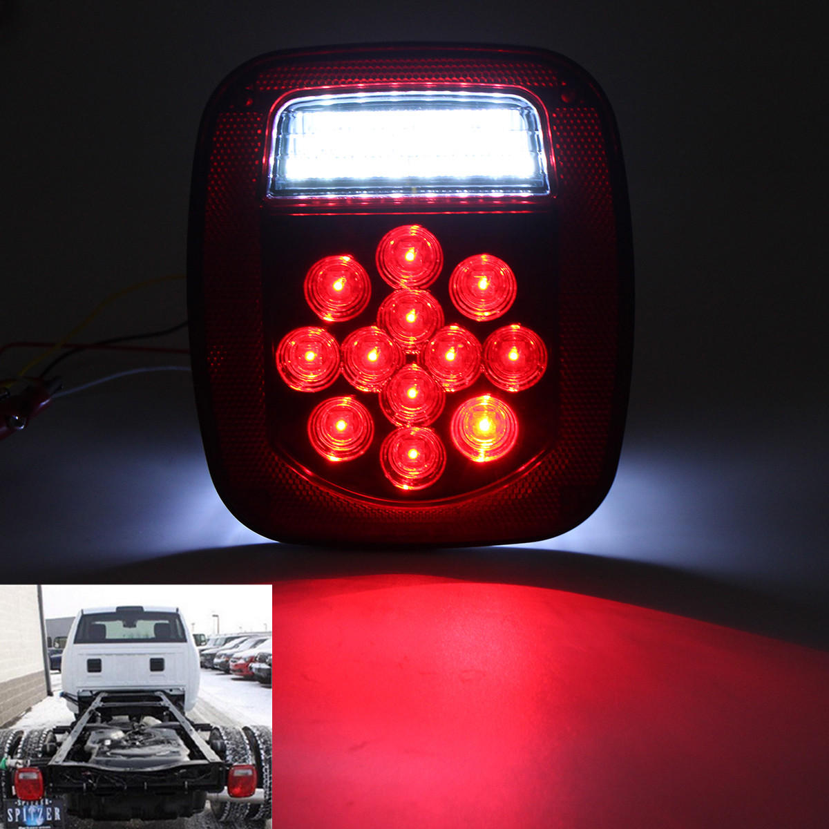 

Car Tail Stop Brake Light Turn Signal Lamp Reverse License Light 301927298999 39 LED for Jeep/Truck Trailer/Boat