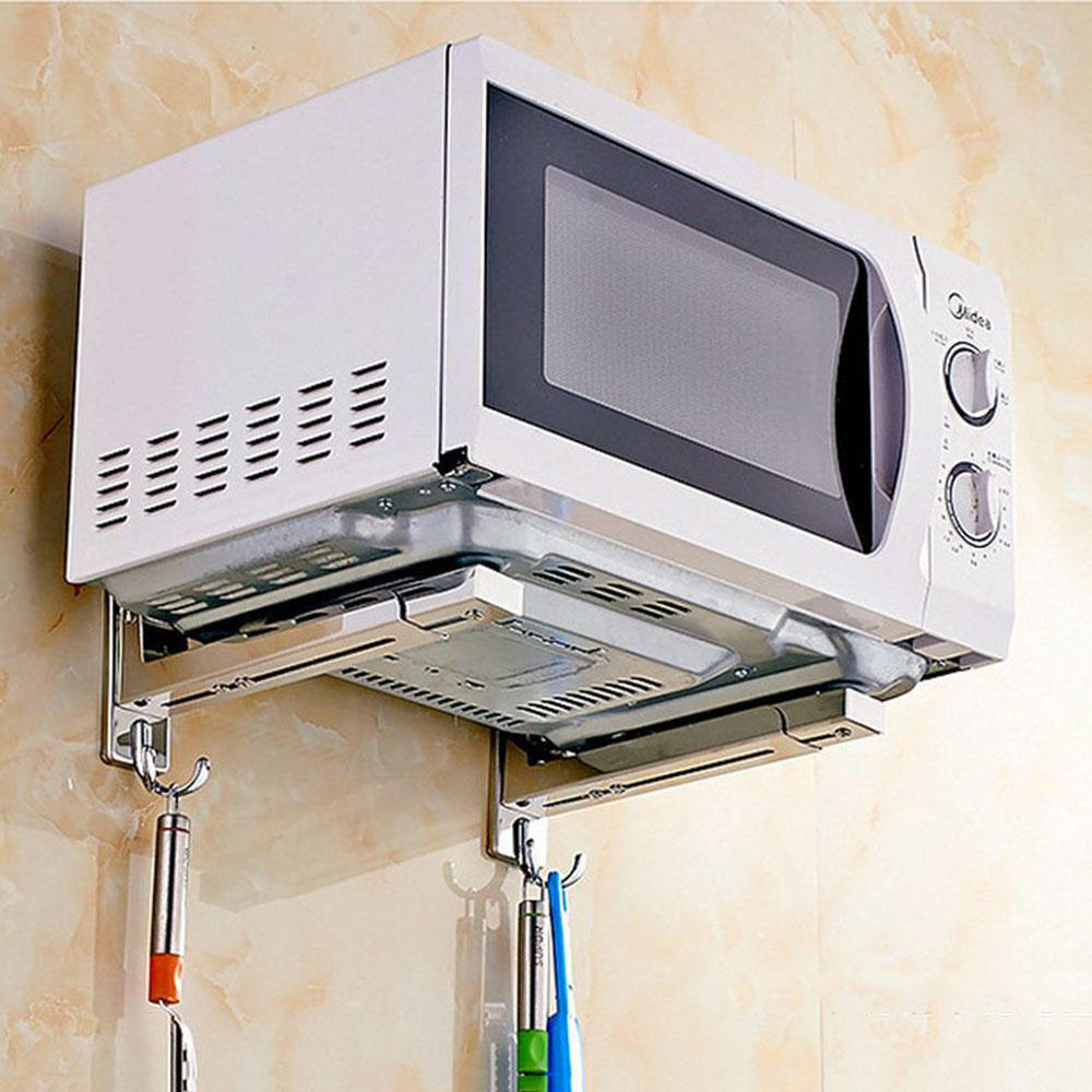 Kitchen Stainless Steel Wall-Mounted Rack Microwave Bracket Oven Stainless Steel Microwave Wall Mount
