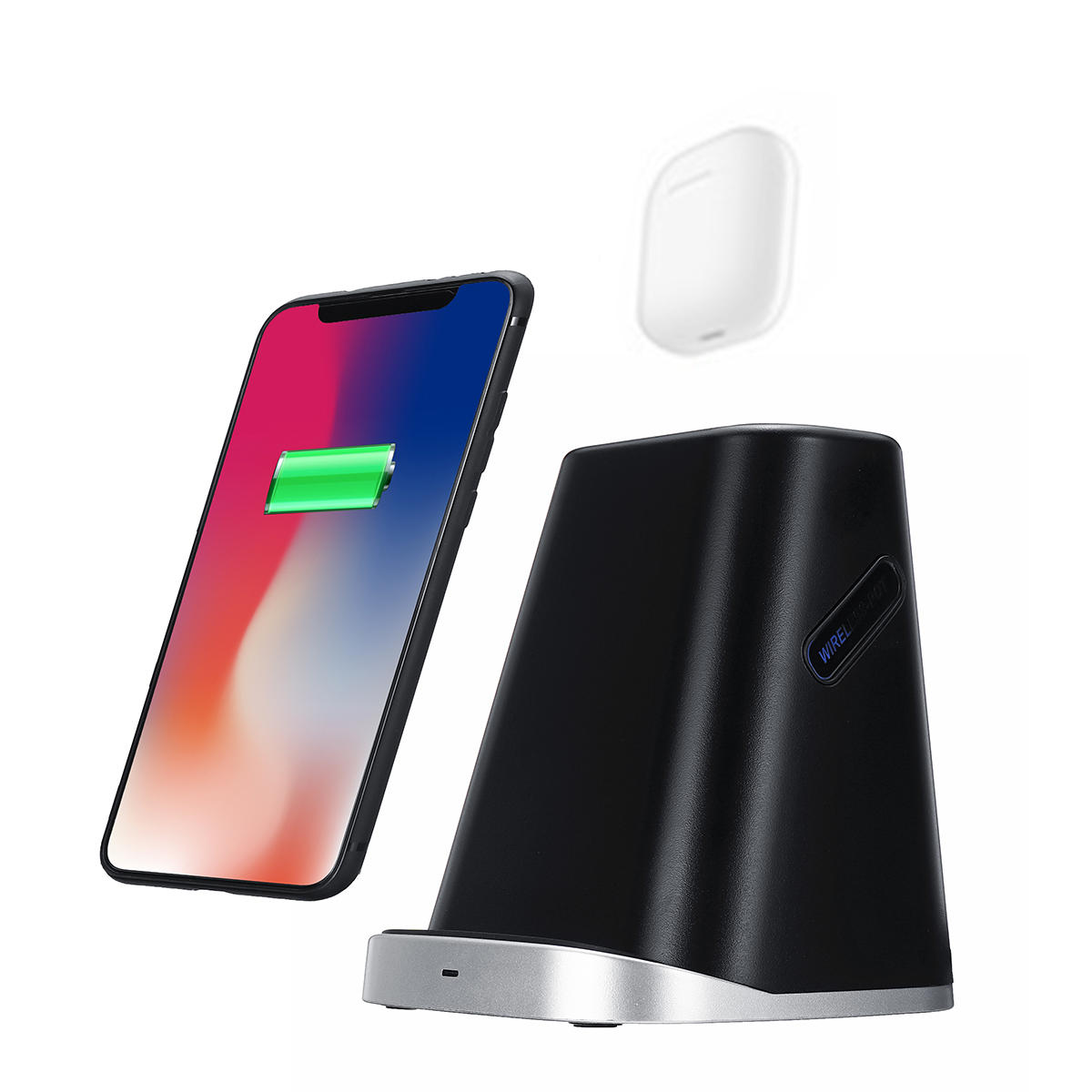 

Bakeey 2 in 1 9V Qi Fast Wireless Charger Dock Pad Stand Holder for iPhone 11 X XS XR Airpods