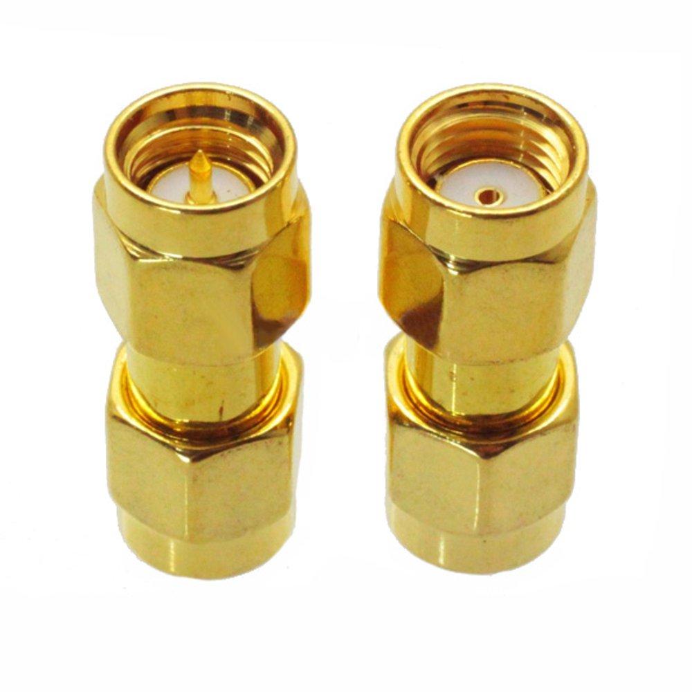 

2PCS SMA Male to RP-SMA Male Adaptor RF Connector Straight For FPV RC Drone