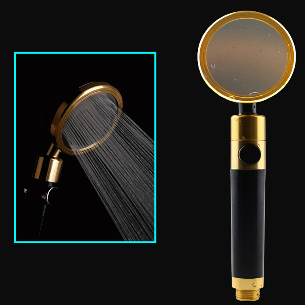 

360 Degree Rotating Space Aluminum Pressurized Shower Head with Stop Water Switch Handheld Shower Sprinker