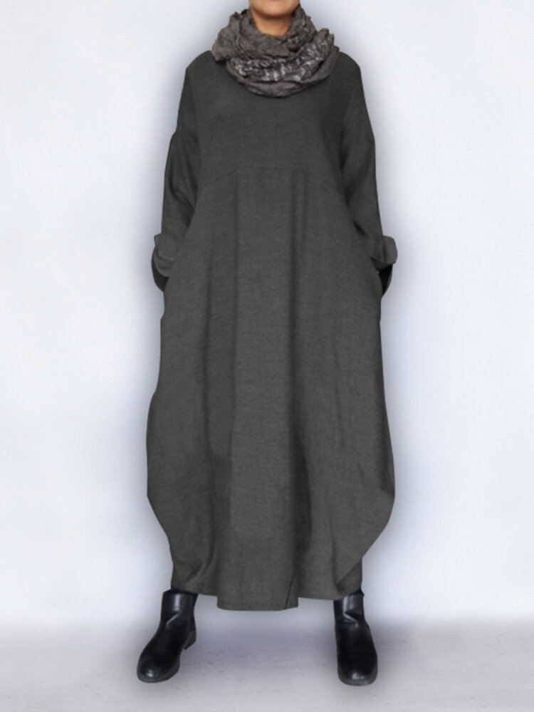 Loszittende asymmetrische zoom lange maxi-jurk voor dames