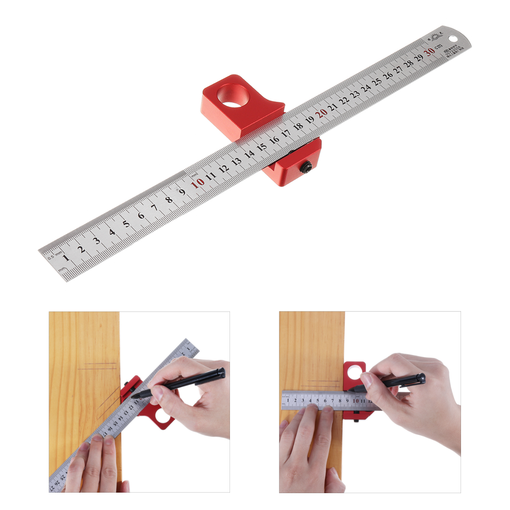 

Adjustable 30cm Stainless Steel 45/90 Degree Line Scriber Angle Ruler Inch and Metric Magnetic Positioning Measuring Rul
