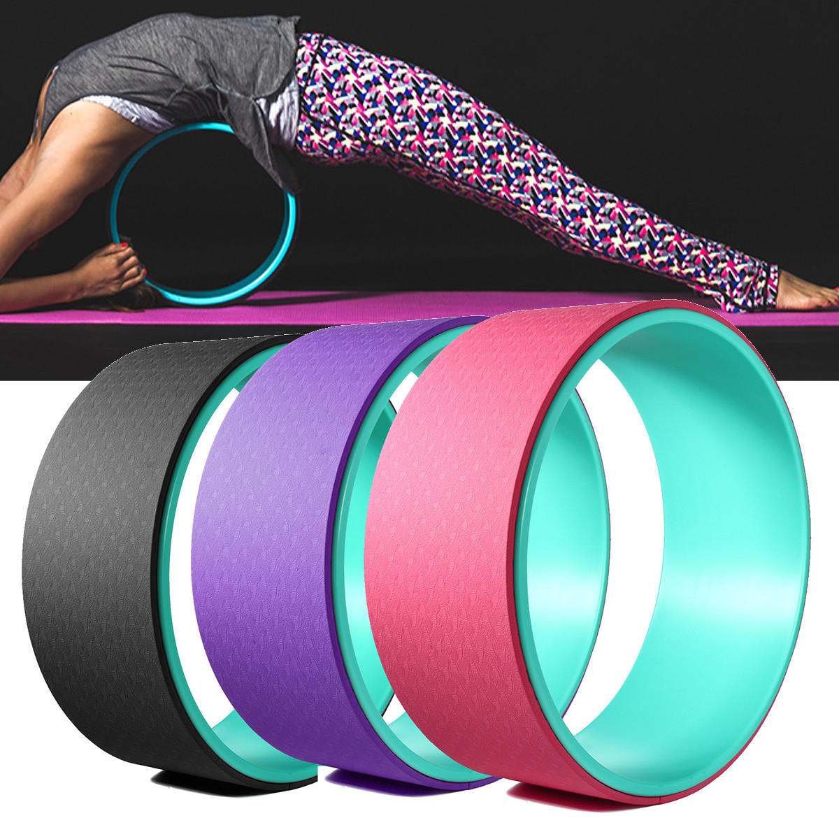 33x13cm TPE Muslce Relaxion Yoga Ring Bauch Rad Roller Rückwärtsbiegung Fitness Yoga Kreis