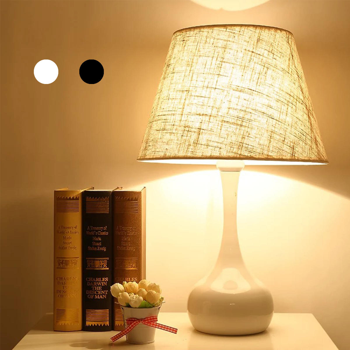 40W 220V LED Desk Lamp Home Bed Table Lamp Office Study Night Light Fabric