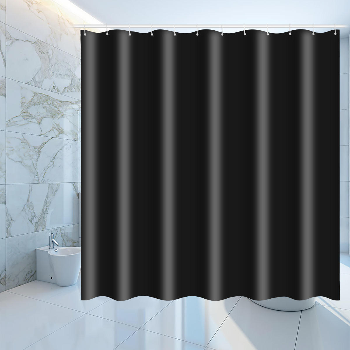 Waterproof black shower window curtain bathroom drape hotel home decor