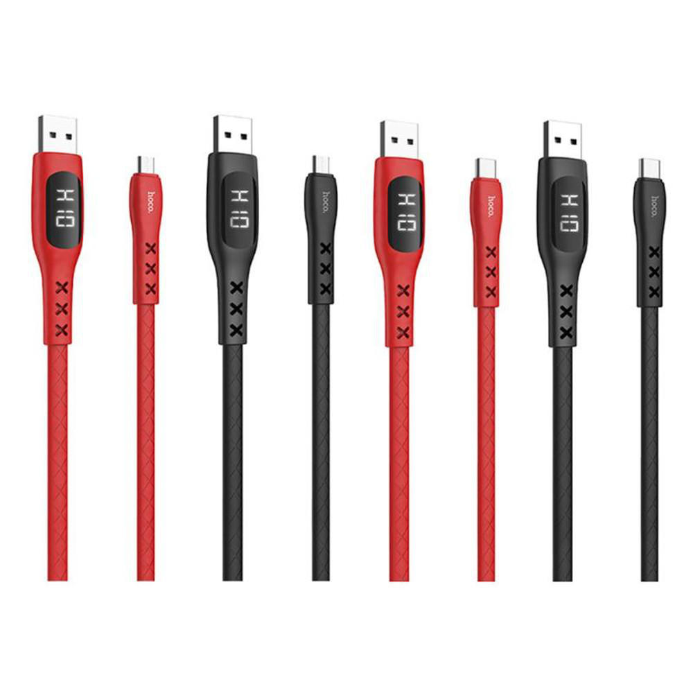 HOCO S6 2.4A Mirco USB On-Screen Timing Fast Charge Data Cable for Tablet Smartphone