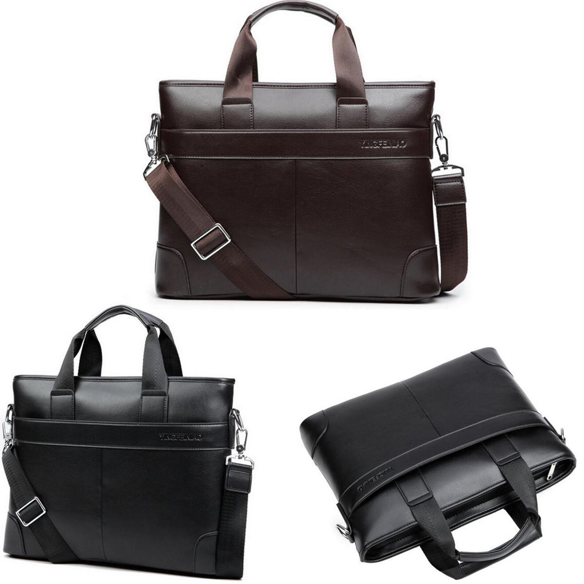 Men Briefcase Leather Bag Business Shoulder Messenger Satchel Laptop Handbag