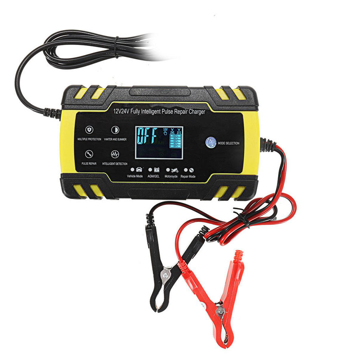 

12V 8A 24V 4A 110V-240V Touch Screen Pulse Repair LCD Battery Charger For Car Motorcycle Lead Acid Battery Agm Gel Wet
