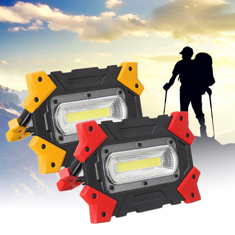COB dobrável LED Luz de trabalho portátil 3 modos de lâmpada de inundação para acampamento de emergência ao ar livre
