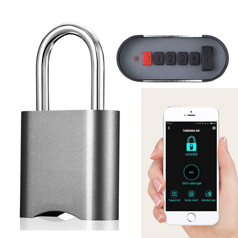 

Smart bluetooth Password Lock Phone APP Waterproof Anti-theft Padlock Remote Authorization Keyless Door Lock