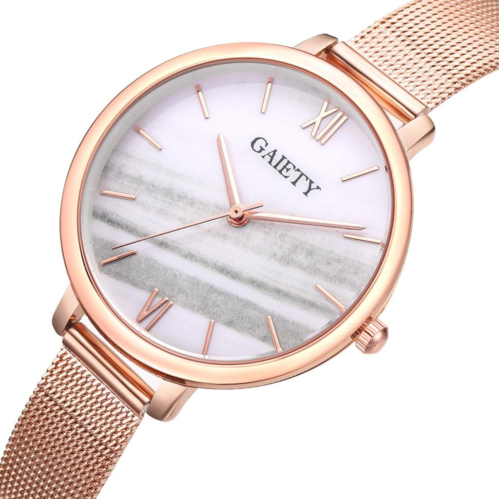 GAIETY G574 Colorful Rose Gold Steel Band Ladies Wrist Watch