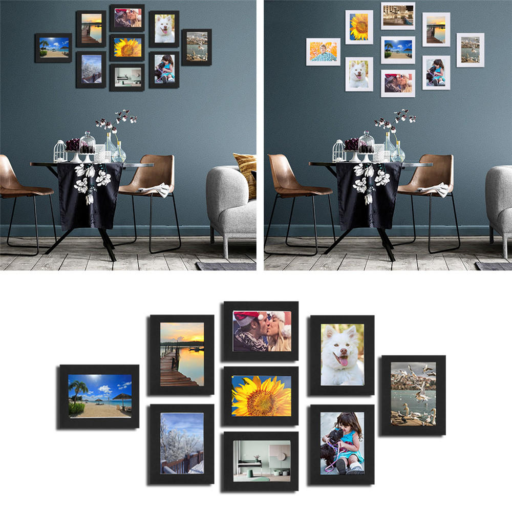 Details about   DIY Photo Frame Set Hanging Picture Modern Display Wall Decorations Black 9 Pcs 