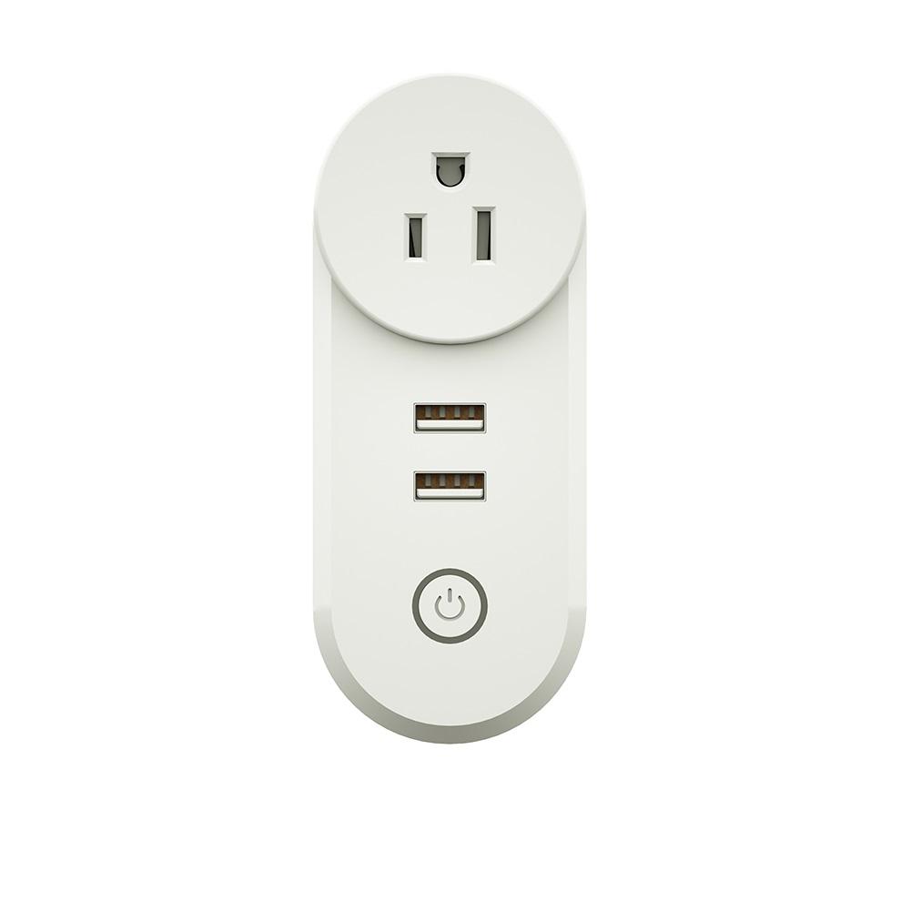 

MoesHouse US Zig Bee Dual USB Smart WiFi Socket Plug App Remote Control Echo Plus Voice Control Work with Alexa Google H