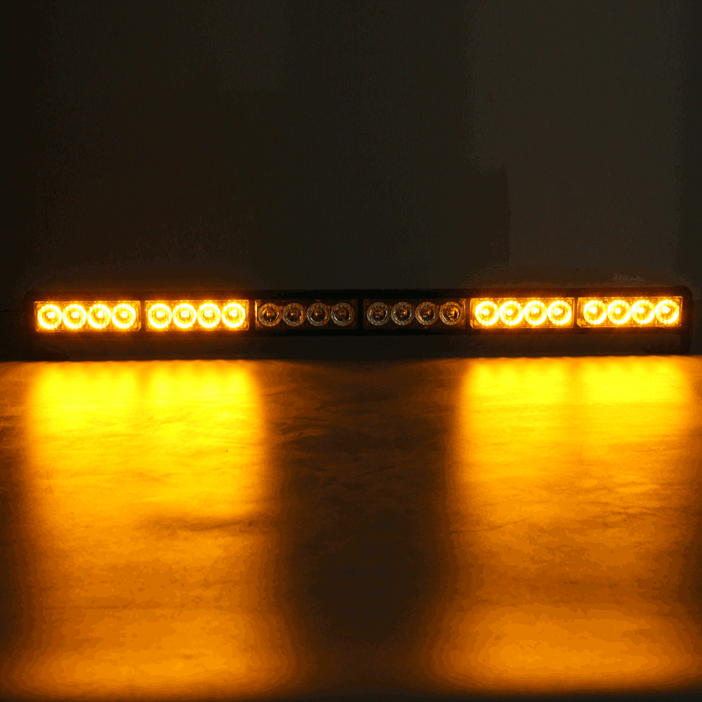 27 Inch 24 W LED Emergency Knipperlicht Bar Verkeersflits Strobe Lamp Geel + Wit met Schakelaar voor