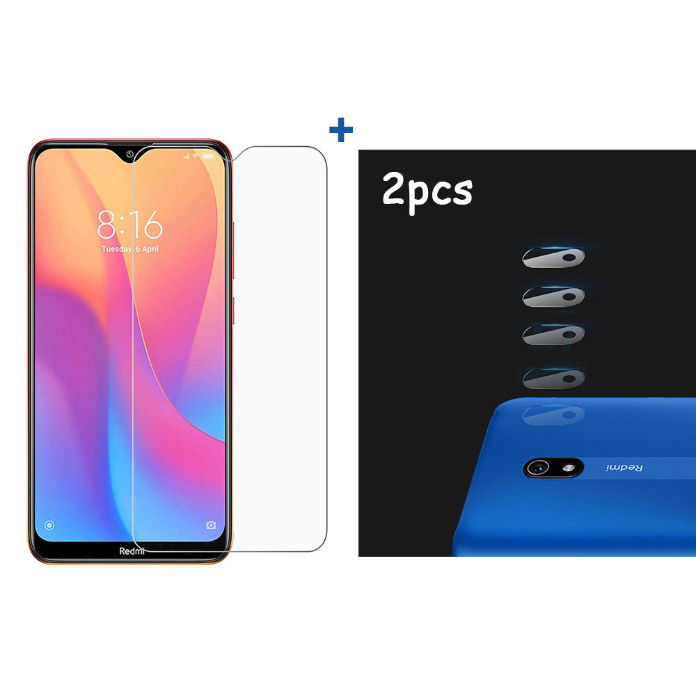

For Xiaomi Redmi 8A HD Clear Anti-explosion Tempered Glass Screen Protector + 2PCS Anti-scratch Tempered Glass Lens Prot