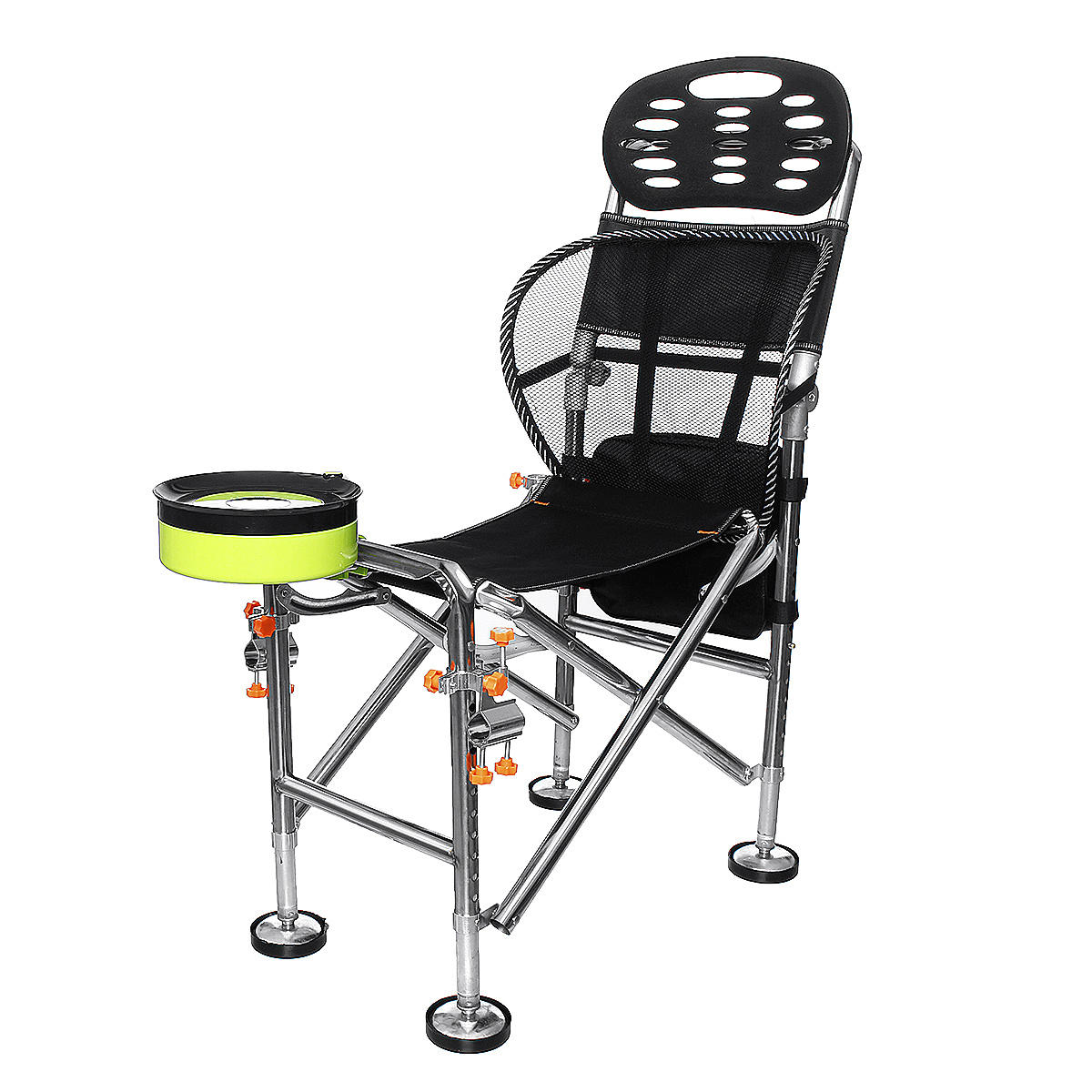 屋外ポータブル折りたたみ椅子ステンレス鋼釣り席スツール調節可能なリフト可能な22センチメートルキャンプバーベキュー