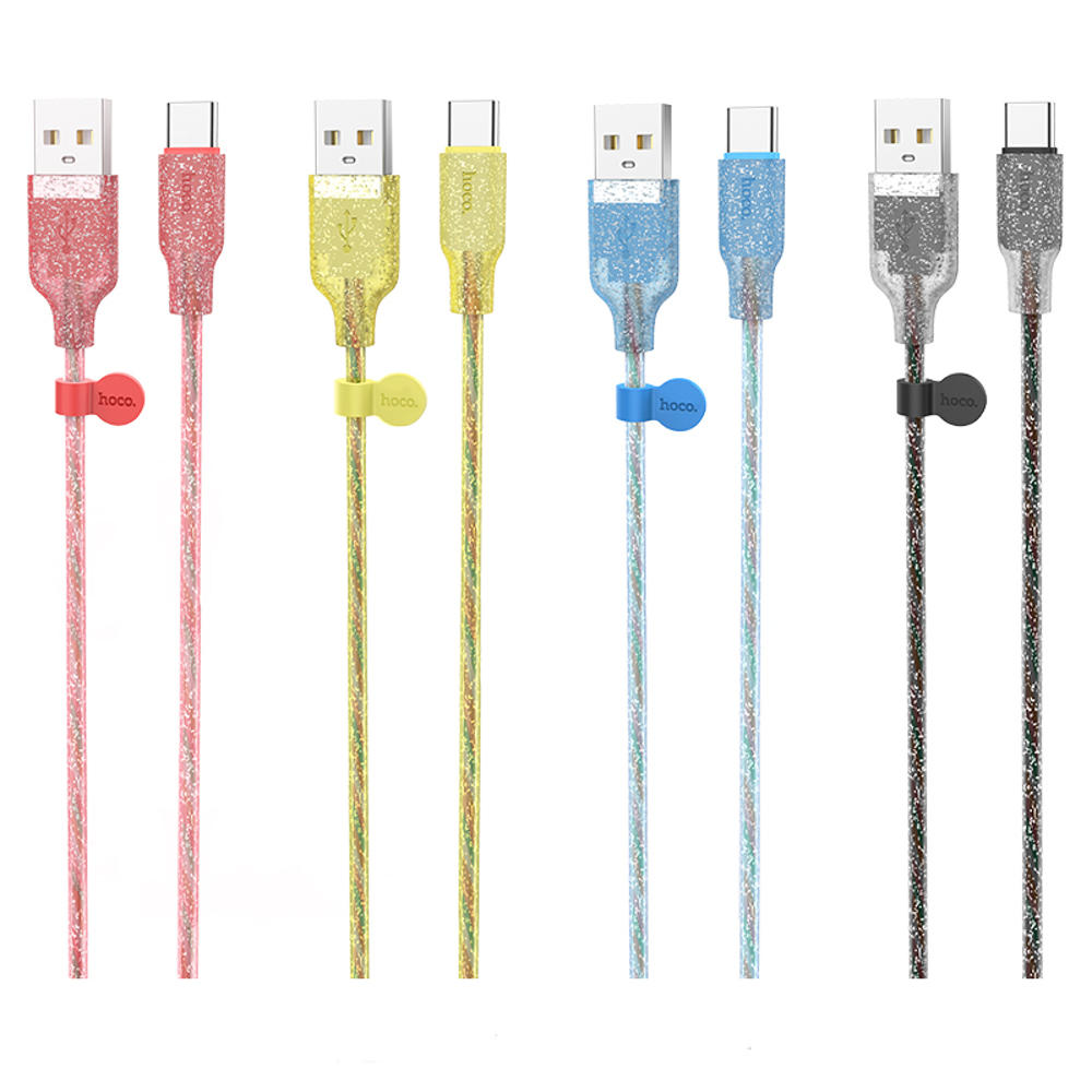 HOCO U73 Transparent Type C Charge Data Cable for Tablet Smartphone