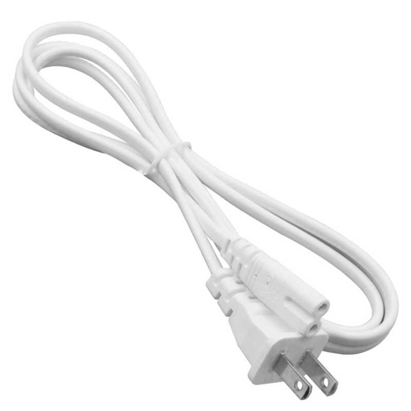 1.5m AC C8 US Plug Power Supply Adapter Cord Cable PVC White Power Adapter Connector Line for Monito