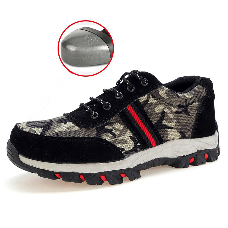 TENGOO Safety Shoes Work Shoes Men's Hiking Waterproof Anti-Smash Non-Slip Sports Shoes